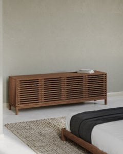 Tanner Four Door Ash Wood Media Console in Roux