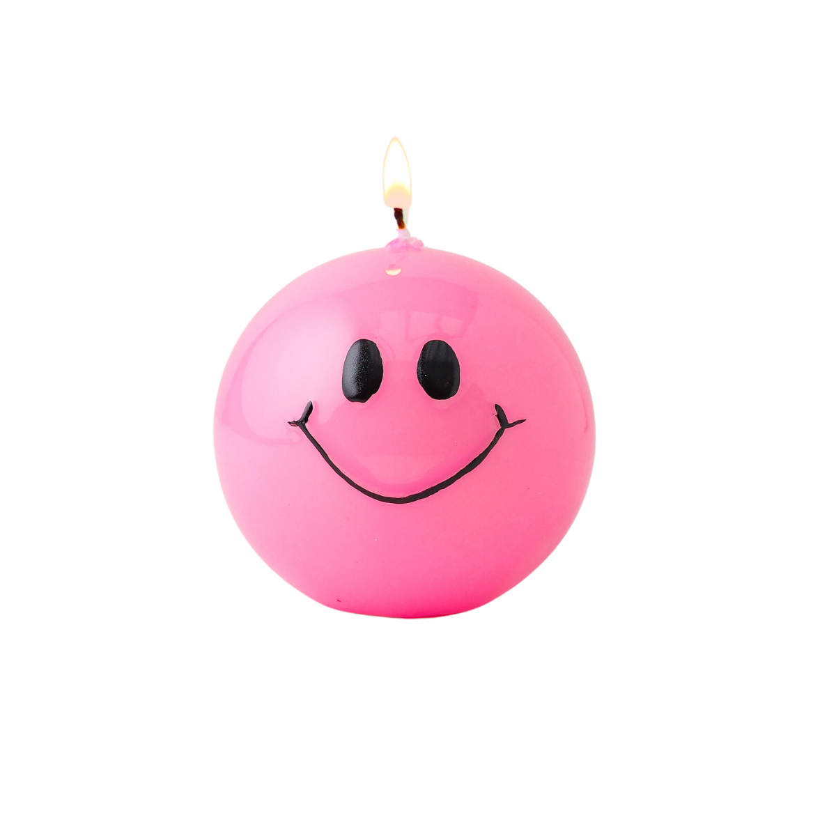 Smiley-Kerze – 7,5 cm – Pink