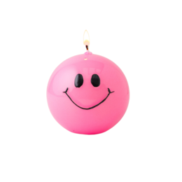Smiley-Kerze – 7,5 cm – Pink