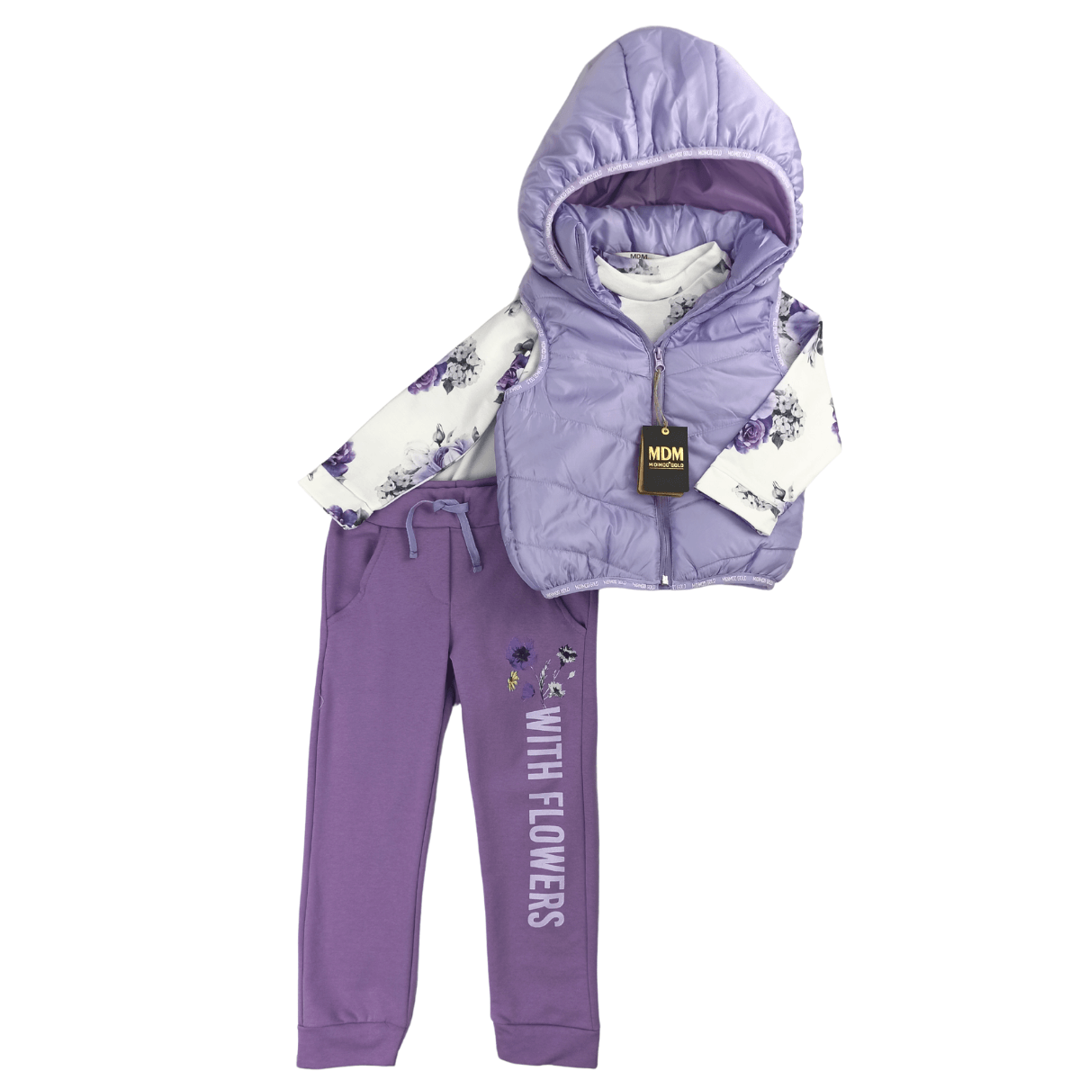 Girl 3-ER sportset met vest, grote 5/8 jaar