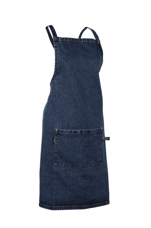 Forklæde DENIM crossback - 75x85 cm, blå