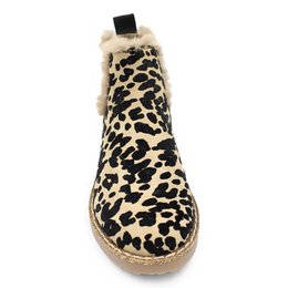 Stivali da donna in pelle scamosciata con stampa leopardata per il tempo libero