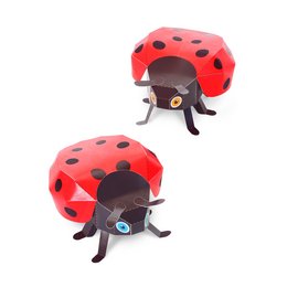 Ladybugs paper toys, red with black polka dots, plush and soft, shaped like ladybugs, for arts and crafts projects.