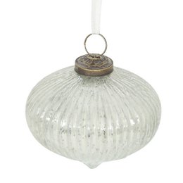 Palla di Natale, colore d'argento, vetro, 10 cm, fascino