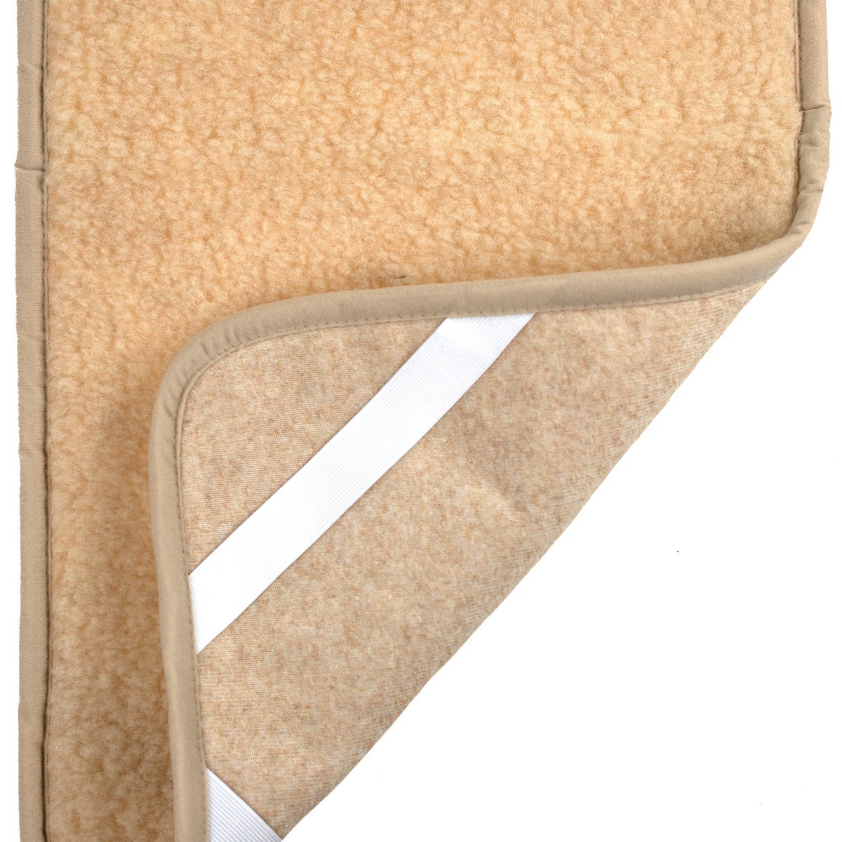 Wollen onderlegger / onderdeken ledikant – merinowol – 60x120cm - Amandel