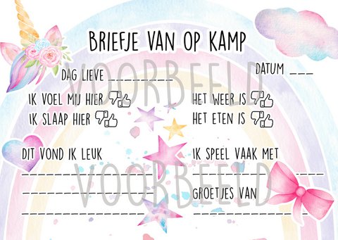 Kampkaartjes 'Unicorn' | set van 8