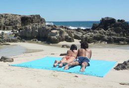 STRANDTUCH - XXL+ IBIZA 2.0 - BLAU BEDRUCKT BLAU