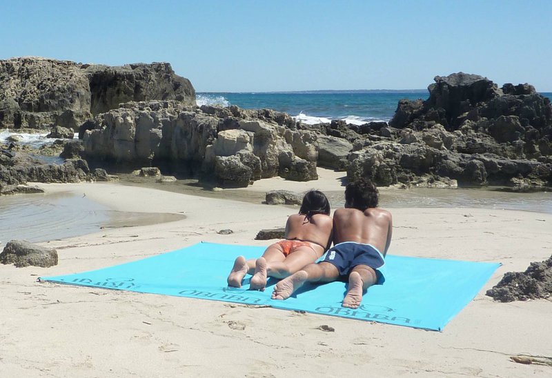 STRANDTUCH - XXL+ IBIZA 2.0 - BLAU BEDRUCKT BLAU
