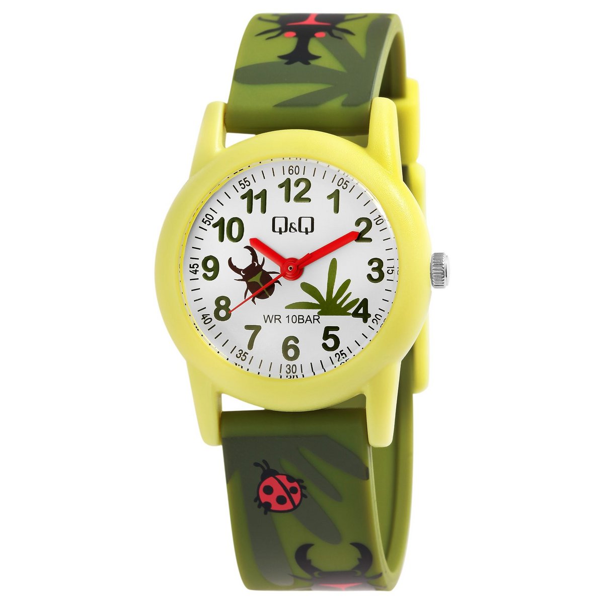 Q&Q children's watch "Beetles and natural patterns", resin band, 10 ATM