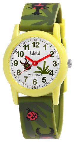 Q&Q kinderhorloge "Kevers en natuurlijke patronen", harsband, 10 ATM