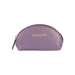 RB1089Y | Crescent-Moon clutch gemaakt in Italië van echt dollar generfd leer. Paarse kleur