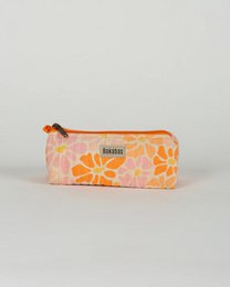  Peachy quilted pencil case, orange citrus fruit pattern, rectangular shape, kids storage pouch