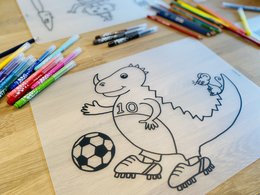 Genfarverbart dækkeserviet Dino Football