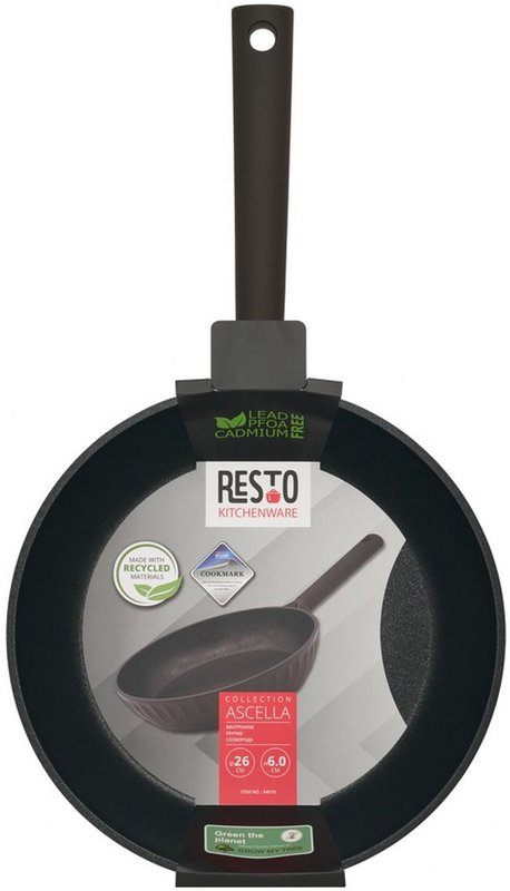 RESTO Frying Pan Ø26 cm Ascella 940010 – Black – PFAS-free Non-stick Coating – Suitable for Induction & All Heat Sources – Recycled Aluminum