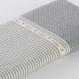 Hammam Towel Fouta Waffle Stripes - Light Gray - 100x200cm