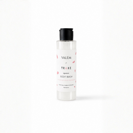 Bulgarian rose shower gel, white bottle, black cap, floral fragrance, body wash cleanser.