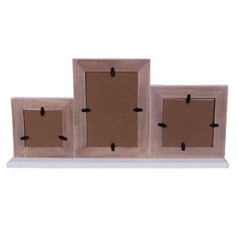 Fotorahmen 10x15 cm braunes weißes Holz Fotorahmen