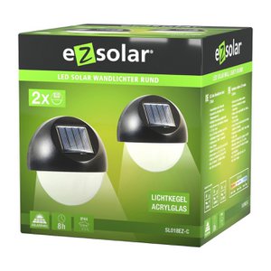 LED Solar Wandlampen Set 2-teilig warmweiß