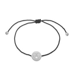Il tuo cuore nel mio cuore Silk Bracciale Silver