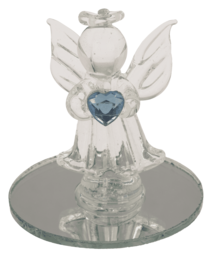 Glass Angel with Heart, 5 cm,