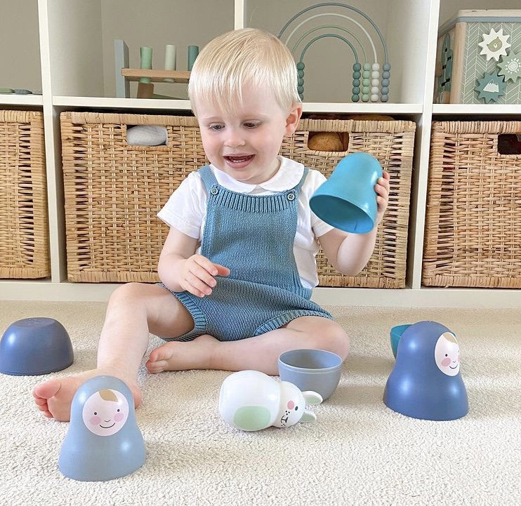 Blue Nesting Babies med Chiming Bo Bunny