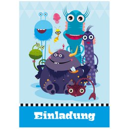 Biglietti d'invito festa di compleanno per bambini (tedesco) Monstercrew