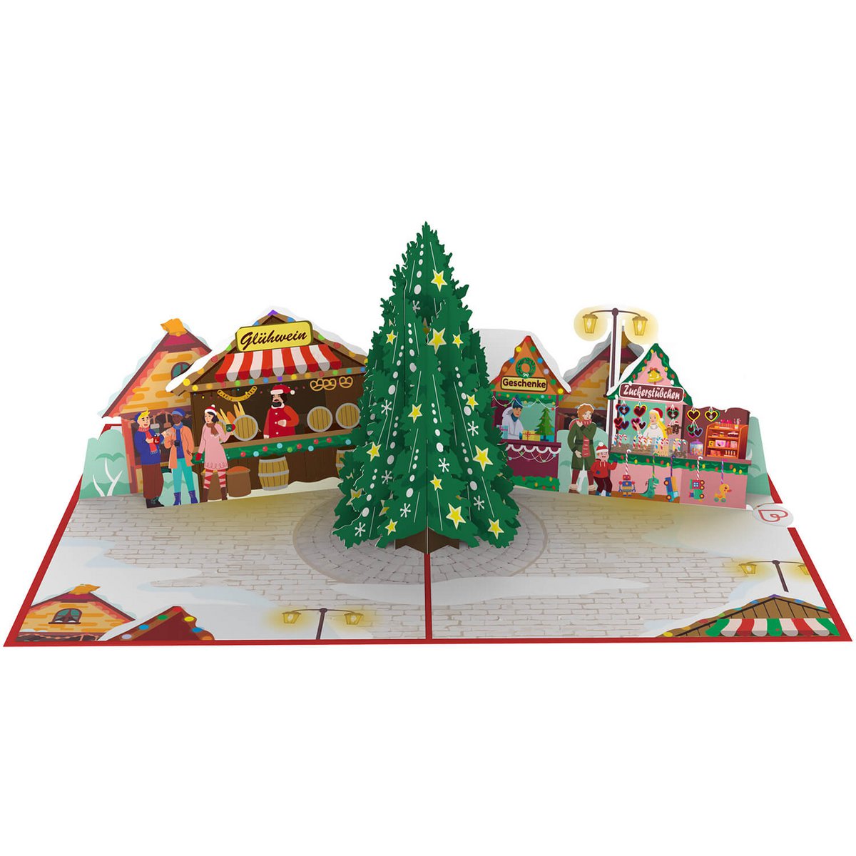 Biglietto pop-up del mercatino di Natale