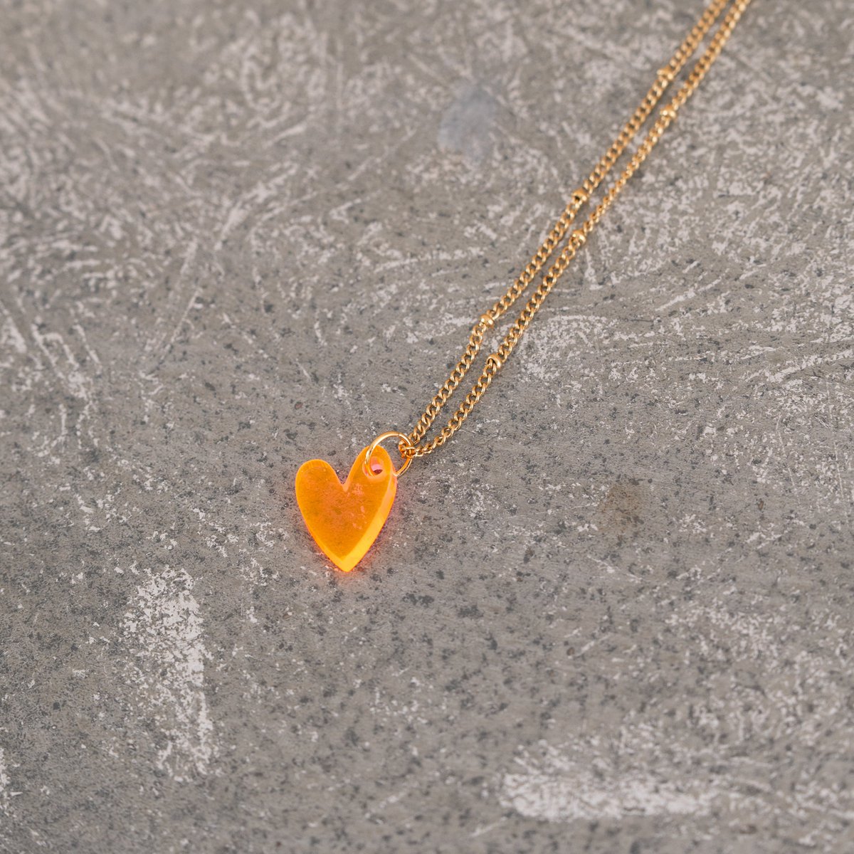 Uroki Ketting Lume | Serce Neonowe Pomarańczowe Złoto