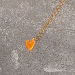 Colgantes Ketting Lume | Corazón Neón Naranja Oro