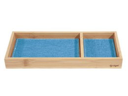 Boîte à stylos EYE STYLE bambou 245x109x25mm avec incrustation gris-bleu clair