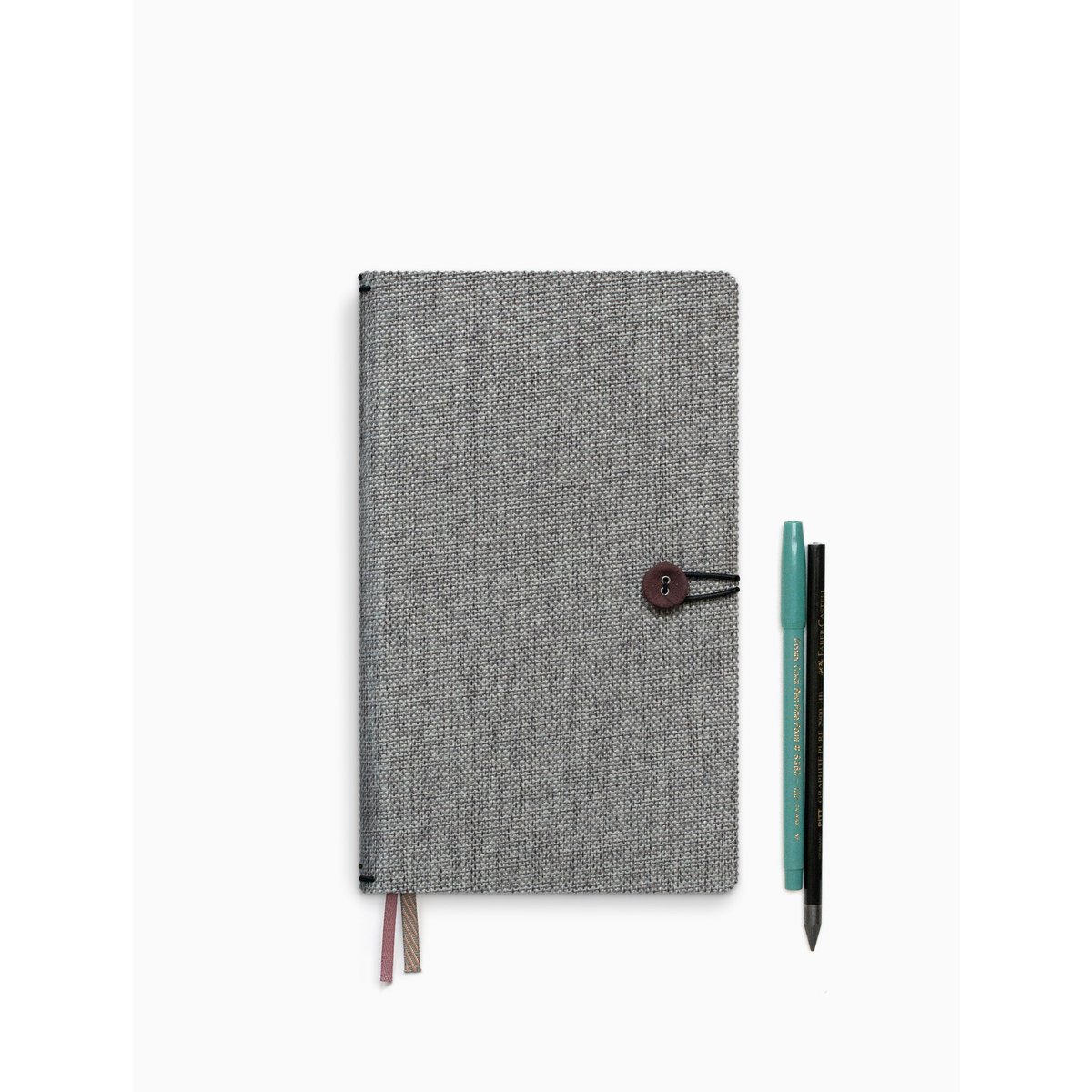 Notebook with button - linen - Moss Agate - FSC Mix Credit
