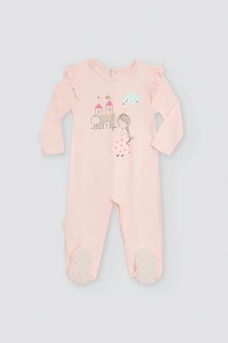Katoenen slaappakje voor babymeisje, betoverd kasteel