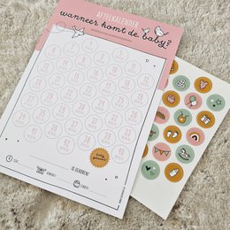Calendario de cuenta regresiva del embarazo | verde | pegatinas incluidas