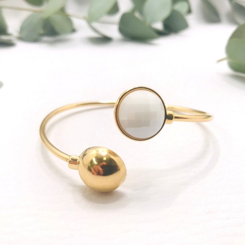 Perly Gemstone Armreif - Perliges Porzellan