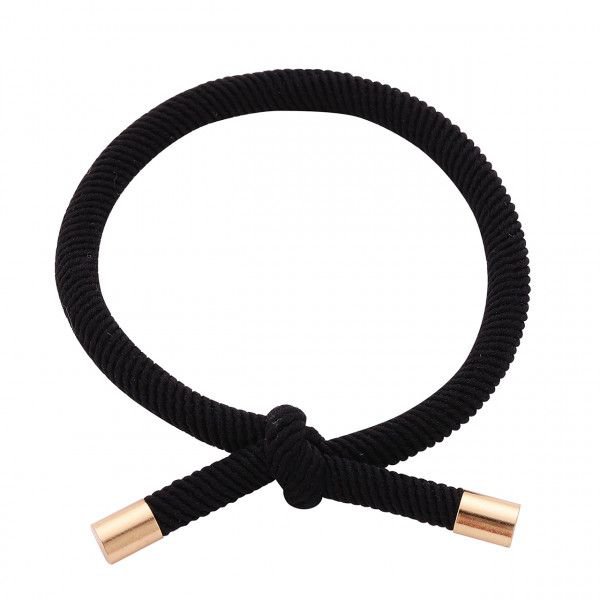 Bracciale con nodo dorato Nero