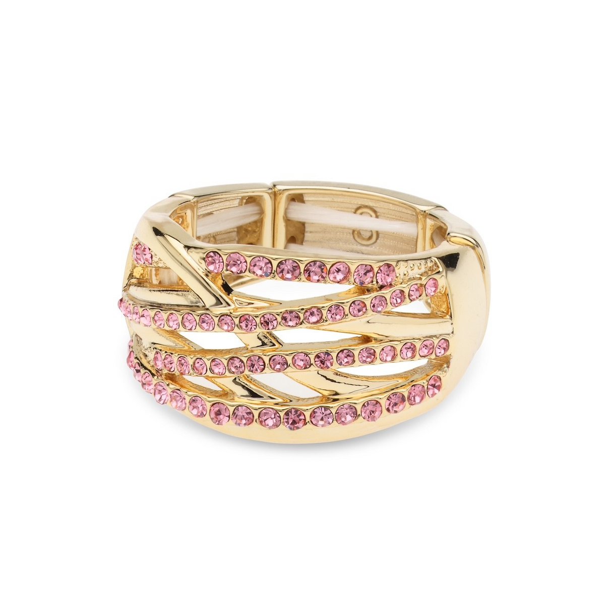 elastic ring gold color pink