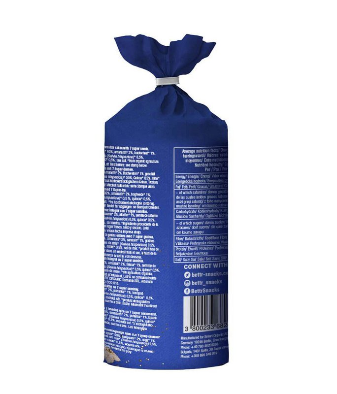 Brown Rice Cakes 7 Super Seeds, organic, Bett'r, 120g