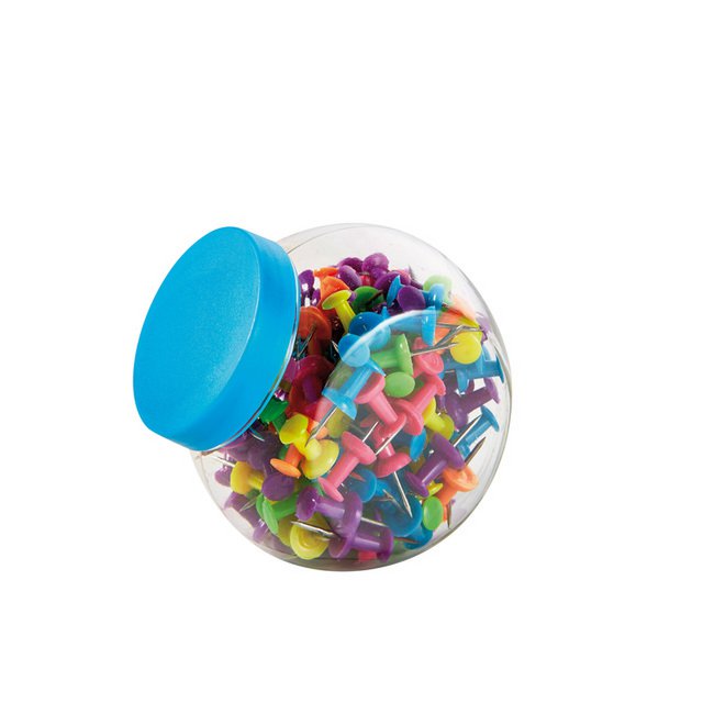 Chinchetas Alco 150uds Neon en caja con tapa de rosca redonda 150uds color NEON