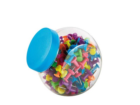 Punaises Alco 150st Neon in schroefdop box rond 150st NEON-kleur