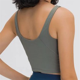 Camiseta sin mangas Nepoagym PASSION con estante, sujetador integrado, Top corto con acolchado extraíble, sujetador deportivo palangre para Yoga y gimnasio