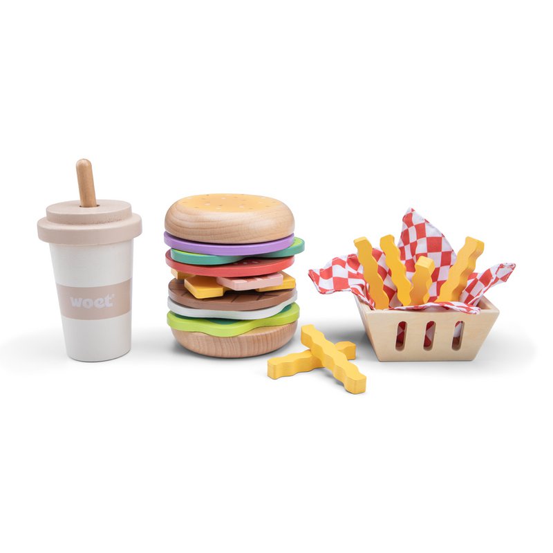 Wooden Fast Food Play Set