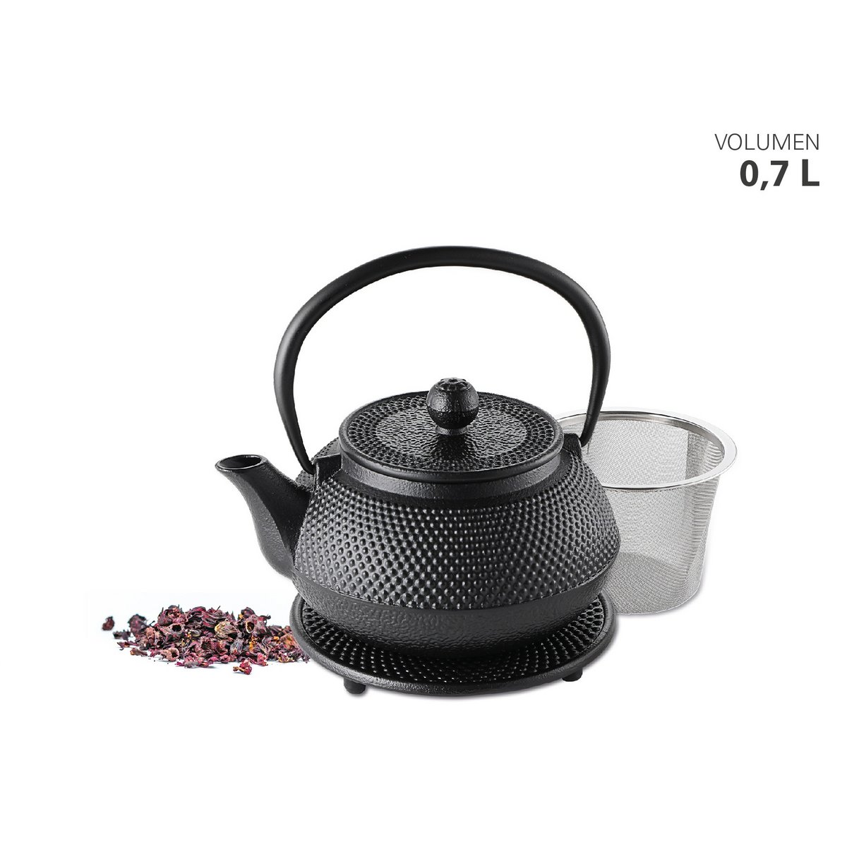 Cast iron teapot 0.7 L incl. Saucer