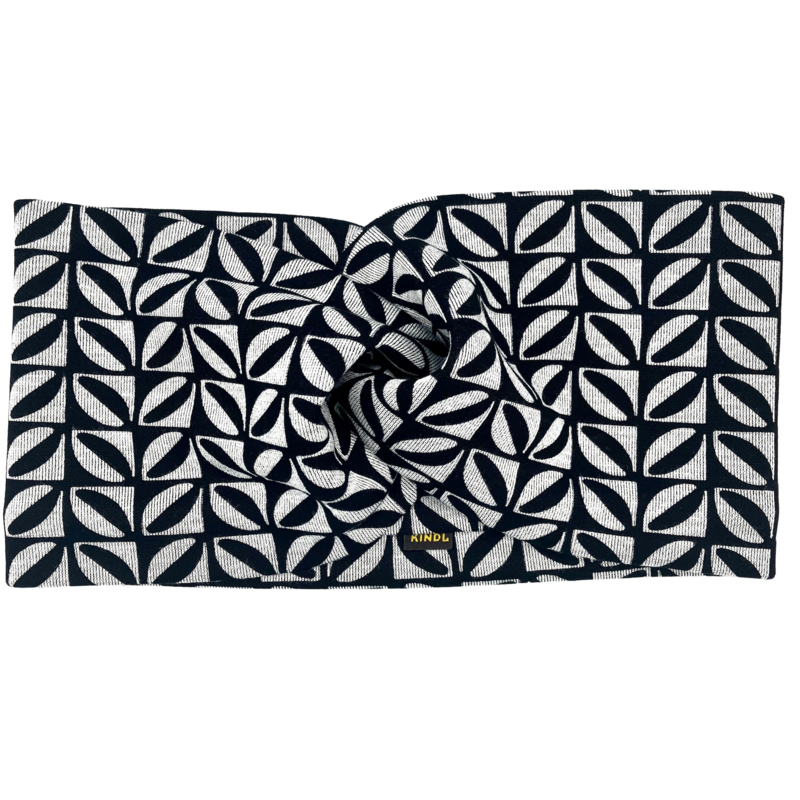 Twist Hoofdband - Ruit Minimalistisch Zwart Wit, Ponte Jersey