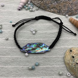Shell bracelet | Handmade abalone beach vibe Mother of pearl macrame