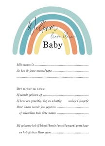 Vorhersagekarten - Babyparty - blauer Regenbogen