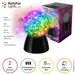 Glitter ball lamp - battery operated - Multi-color-changing