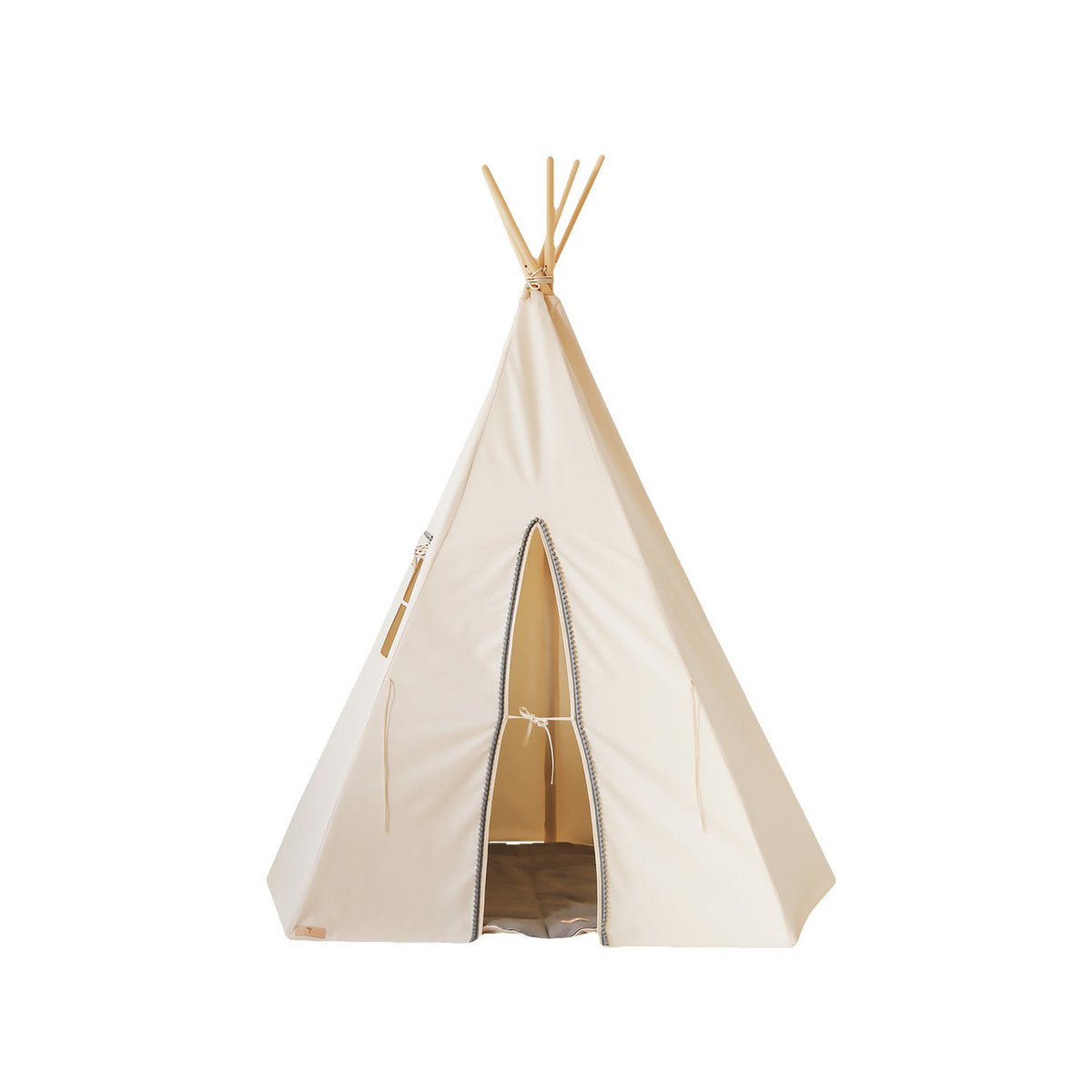 Tente tipi « Pompons gris » avec pompons