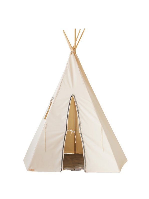 Tente tipi « Pompons gris » avec pompons