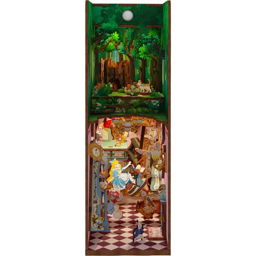 Tonecher, DIY Book Nook, Alice in Wonderland Bookend, TQ128, 18x8x24,5 cm