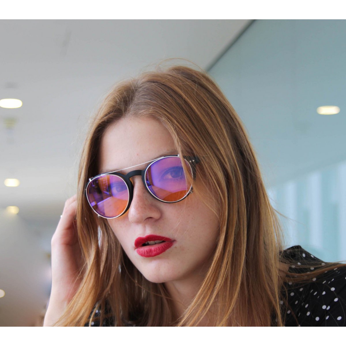 Lennon Blue Light Glasses - Everyday Lens met Heavy Duty Clip-on (zwart frame)
